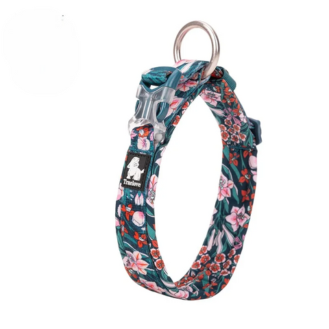 PetsUp Floral Camouflage Dog Collar Adjustable buckle soft padded cotton neck no Choke for all breeds