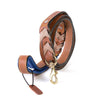 Royal Padded Leather Leash Tan/Blue