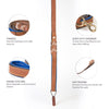 Royal Padded Leather Leash Tan/Blue